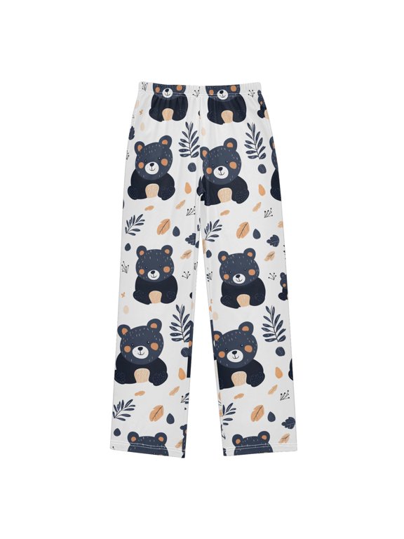 Little Bear Pattern Pajama Pants Soft Lightweight Lounge Pants Bottoms Sleep Pants Warm Comfy
