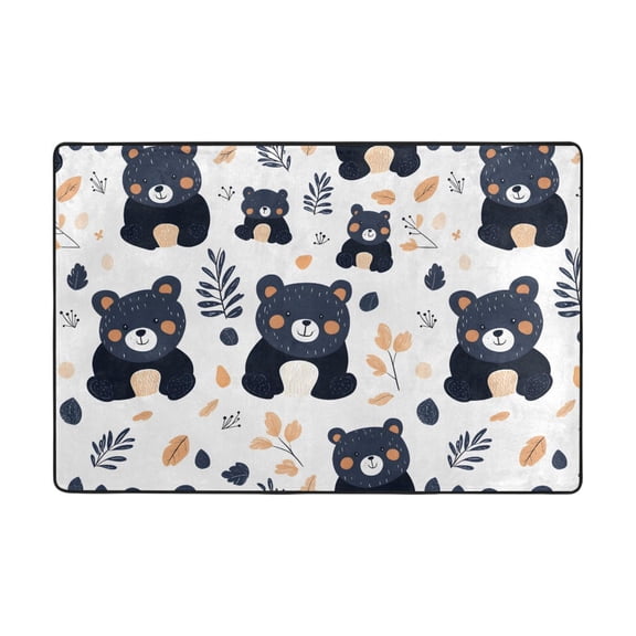 Little Bear Pattern Rug 36x24in Memory Foam Absorbent Non Slip Plush for Bathroom Kitchen Entryway