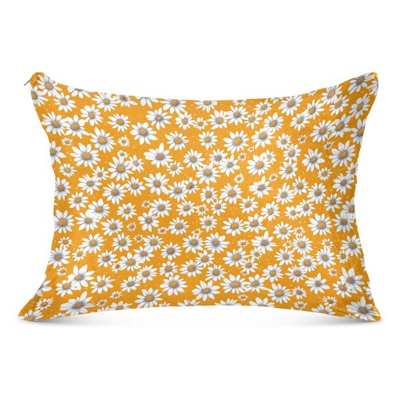 Little Beautiful Daisies Plush Pillow Cases Standard Size Ultra Soft Warm Pillowcases with Zipper 20"x26"