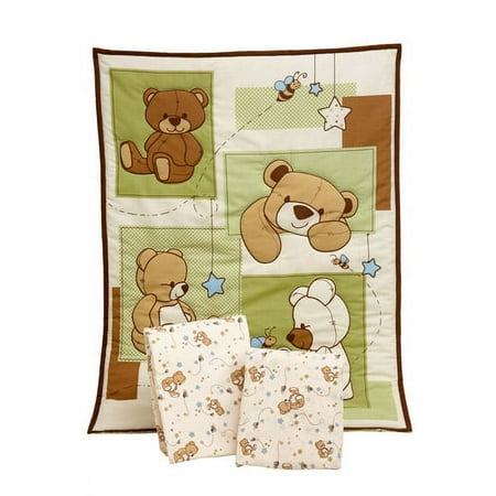 Little Bedding by NoJo - Dreamland Teddy 3pc Portable Bedding Set Collection - Value Bundle