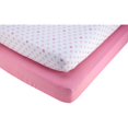 Little Bedding by Nojo Pink and Polka Dot 2Pack Crib Sheet, Girl