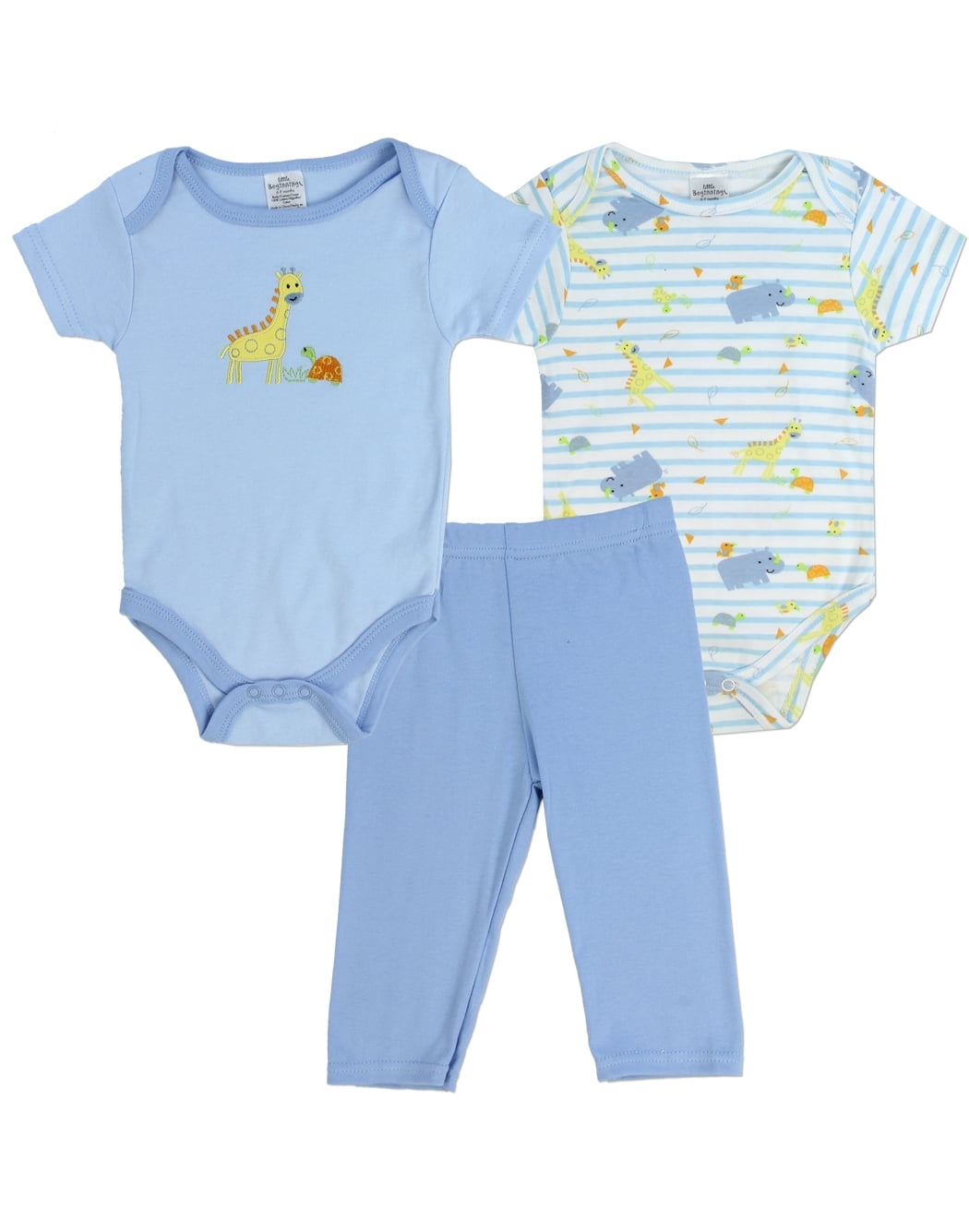 Little Beginnings Baby Boys' 3 Piece Bodysuits and Pants Set