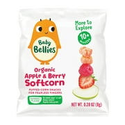 Little Bellies Organic Apple & Berry Softcorn Snack, Baby and Toddler Snacks, Age 10+ Months, 0.28 oz Bag