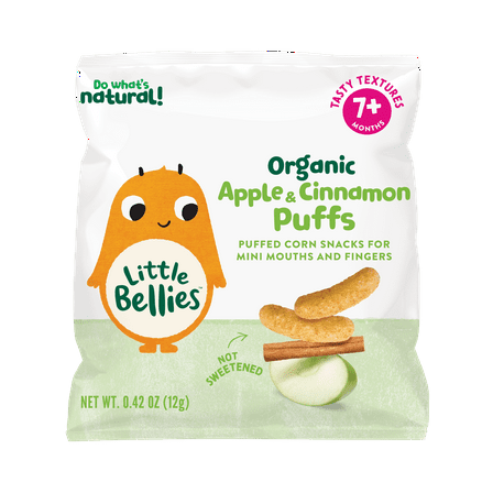 Little Bellies Organic Apple & Cinnamon Puffs Snack, 0.42 oz Bag