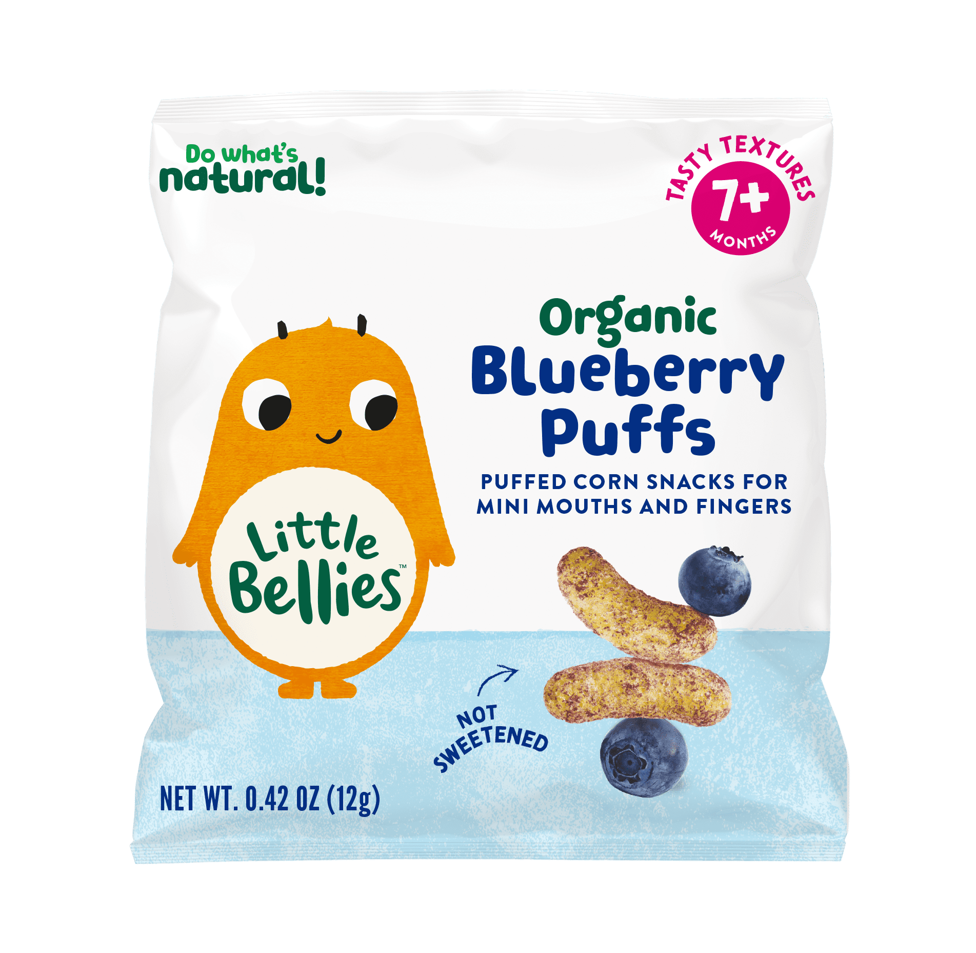 Little Bellies Organic Blueberry Puffs, Baby and Toddler Snacks, Age 7