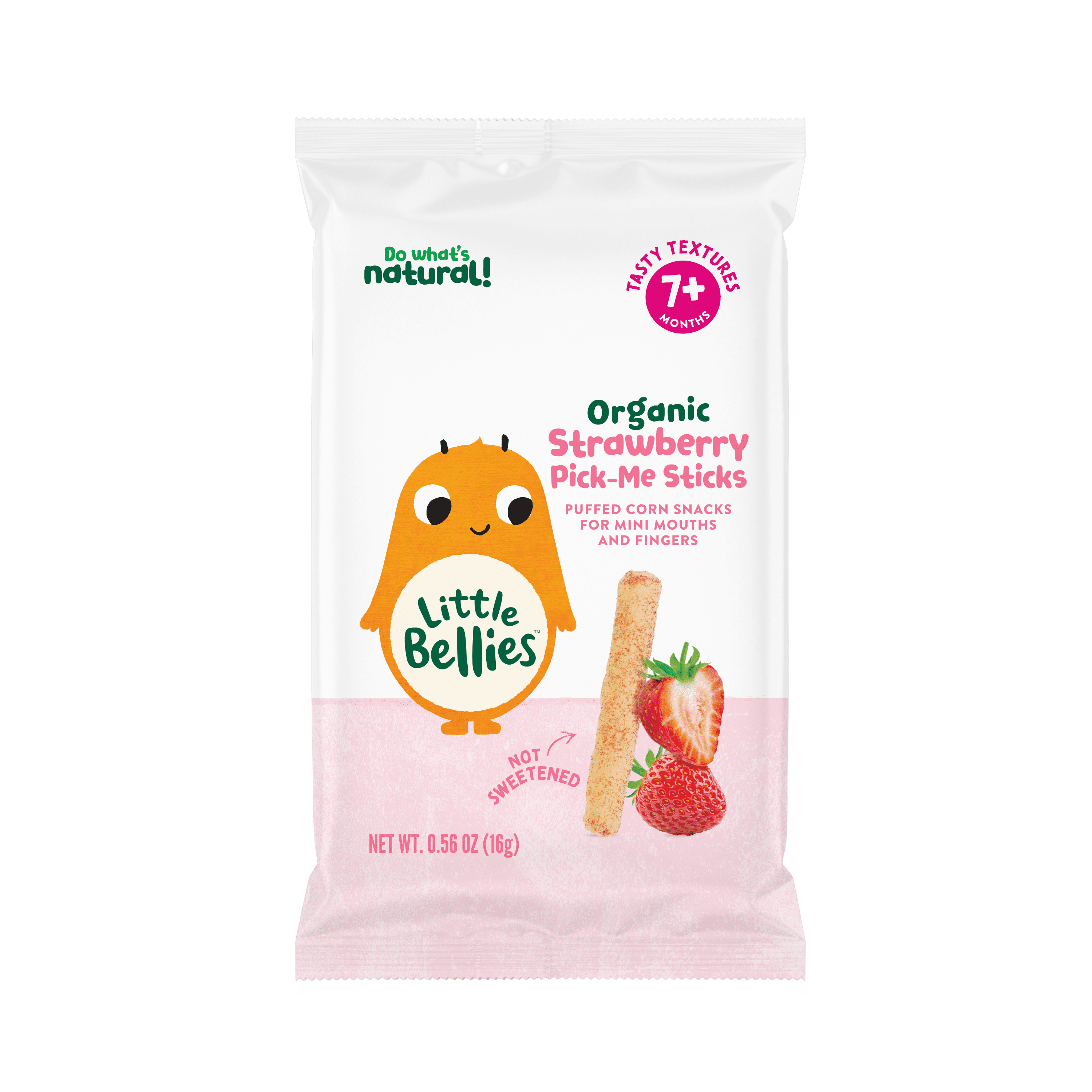 Little Bellies Organic Strawberry Pick-Me Sticks Puff Snack, 0.56 oz