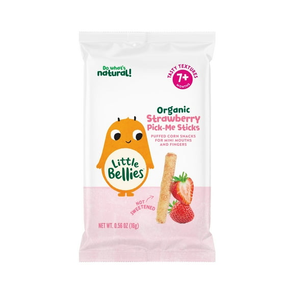 Little Bellies Organic Strawberry Pick-Me Sticks Puff Snack, 0.56 oz