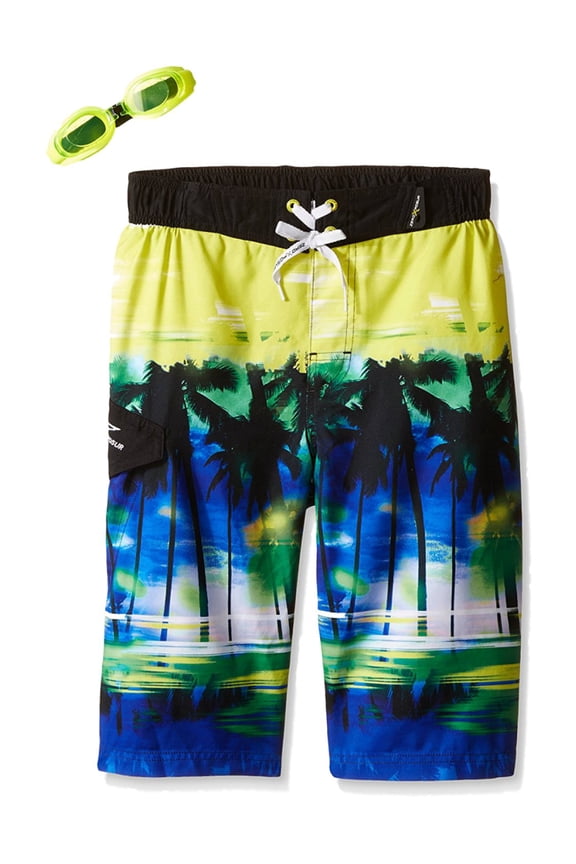 Little & Big Boys Tropical Swim Trunks Board Shorts Small-4