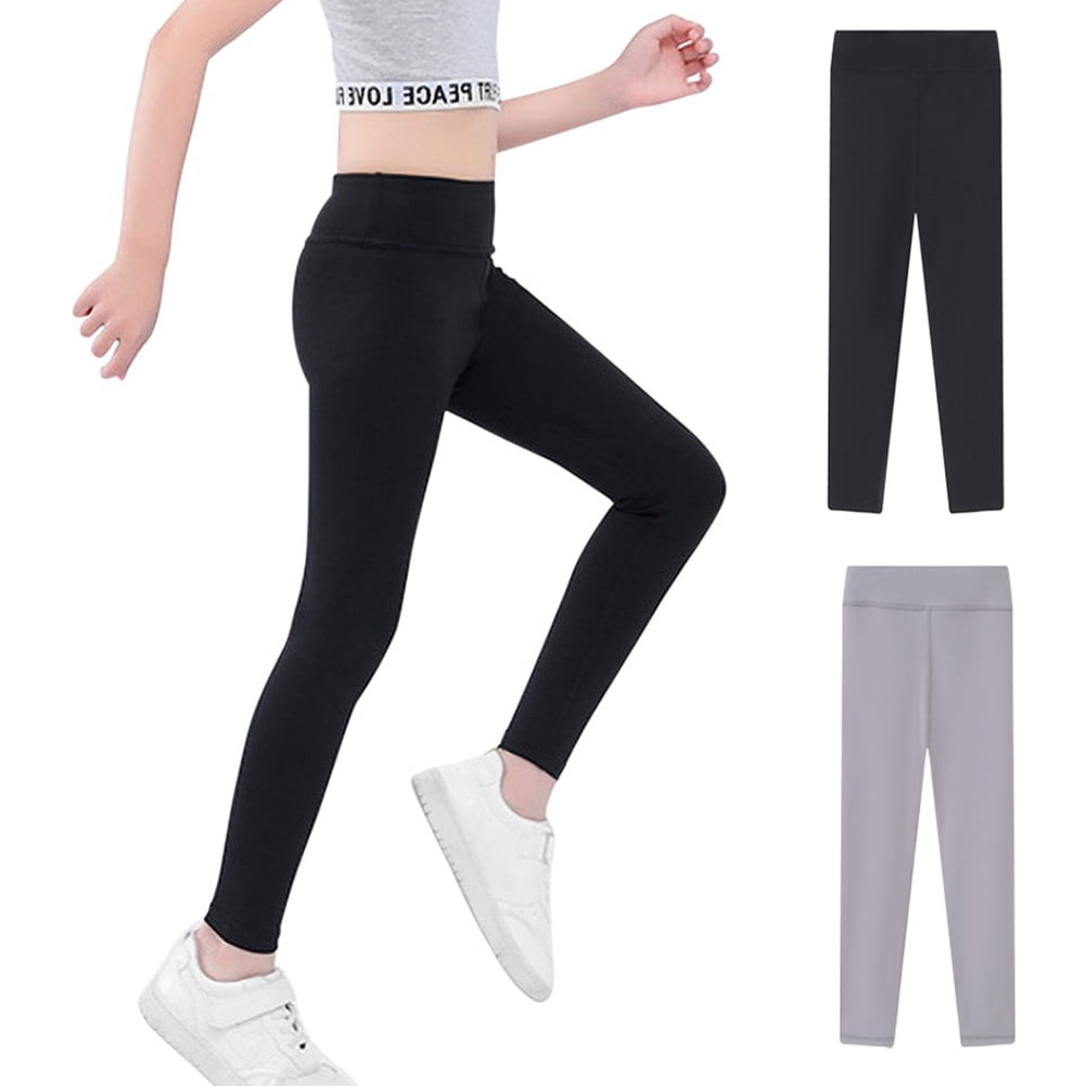 Girls Running Pants High Waisted Soft Comfy Elastic Compression Yoga  Leggings for Toddler Kids Teens Dance Workout