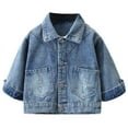 thumbnail image 1 of Little Big Girl Denim Jacket with Lace Bowknot Long Sleeve Button Up Jean Coat Casual Spring Autumn Outerwear (1 Years, White), 1 of 7