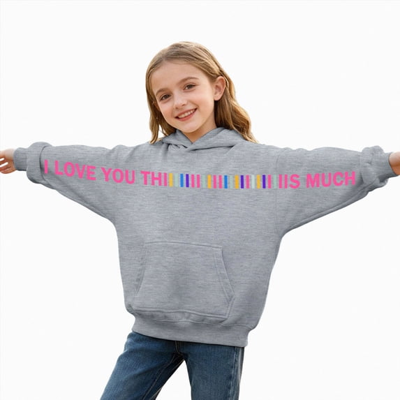 Little/Big Girls Fall Winter Hoodies Sweatshirts Boys 2T 3T 4T 5T 6T 7T 8T Kids Long Sleeve Casual Pullover Tops with Pockets Grey,10-11 Years