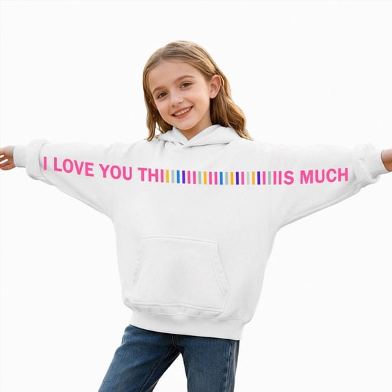 Little/Big Girls Fall Winter Hoodies Sweatshirts Boys 2T 3T 4T 5T 6T 7T 8T Kids Long Sleeve Casual Pullover Tops with Pockets White,10-11 Years
