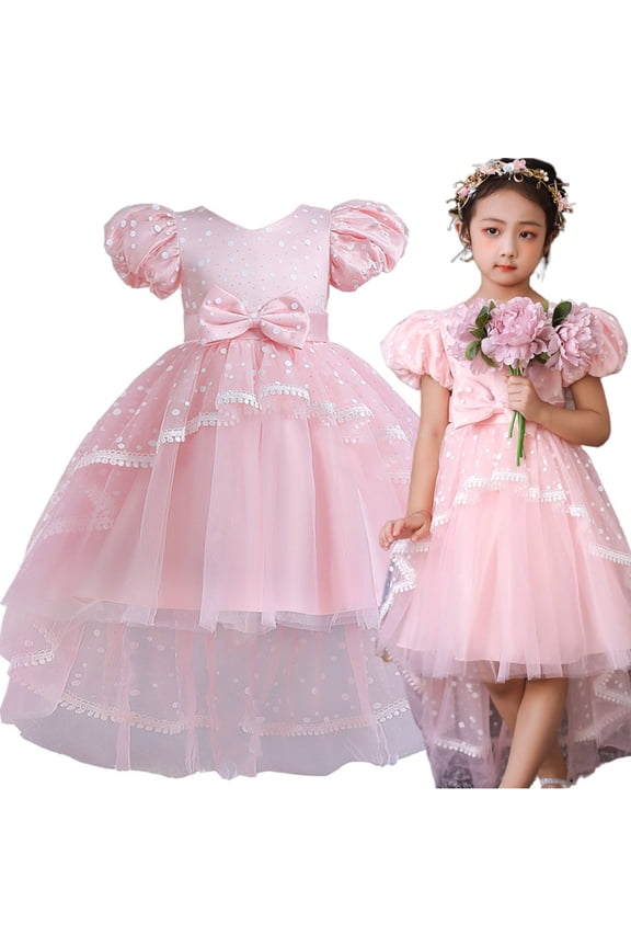 Little Big Girls Flower High Low Tulle Dress Princess Wedding Pageant Birthday Party Ball Gown