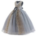 thumbnail image 1 of Little & Big Girls Flower Waist Long Pageant Princess Dress Q534 Size 7-16, 1 of 8