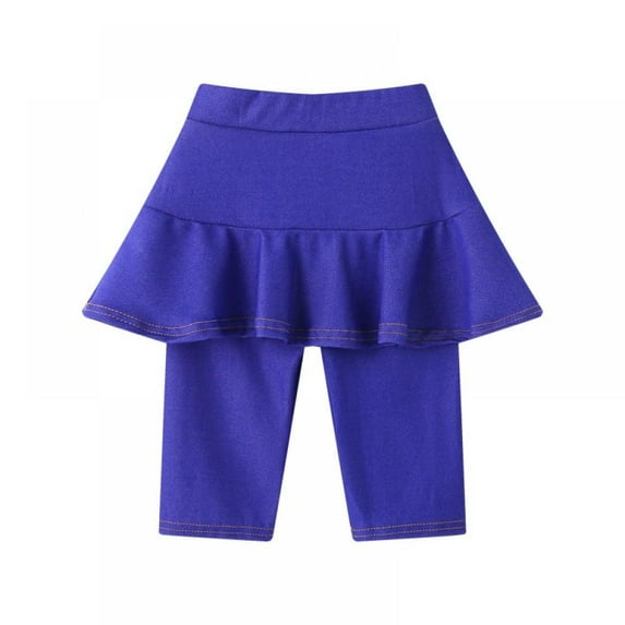 Little/Big Girls Footless Leggings with Ruffle Tutu Skirt Pants Stretchy Cotton Pantskirt Girls Skirt Leggings 3-11 Years
