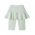 thumbnail image 1 of Little/Big Girls Footless Leggings with Ruffle Tutu Skirt Pants Stretchy Cotton Pantskirt Girls Skirt Leggings 3-11 Years, 1 of 10