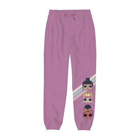 Little & Big Girls LOL Cuffed Jogger Pant, Large (14) , Pink
