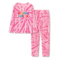 thumbnail image 1 of Topgal Little & Big Girls Long Sleeves & Pants Pink Tie Dye Fall/Winter Pajamas Kids PJ Set Sleepwear Size 6, 1 of 6