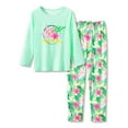 thumbnail image 1 of Little & Big Girls Long Sleeves & Pants Tie Dye Tropical Flowers Leaves Pajamas Kids PJ Set Sleepwear Size 16, 1 of 7