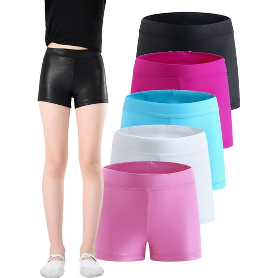 Little Big Girls' Sparkle Dance Tumbling Athletic Gymnastics Short Toddler Ballet Fitness Shorts 2-13Years