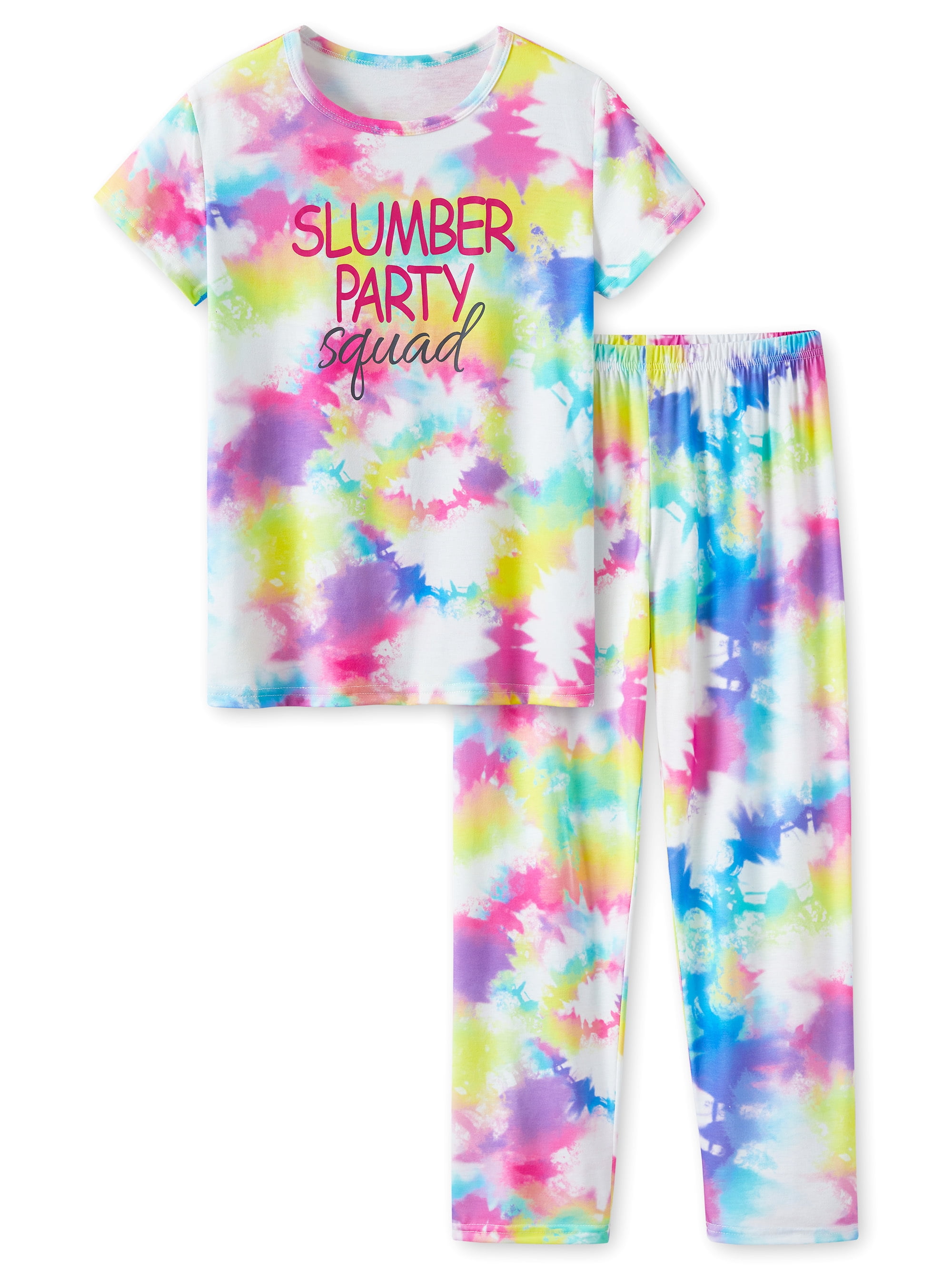Topgal Little & Big Girls Tie Dye Slumber Party Squad Sleepwear Summer ...