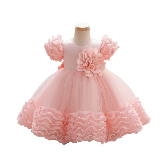 Little/Big Girls Tulle Bridesmaid Dress Flower Kid Wedding Ball Gown Toddler Party Pageant Evening Dresses