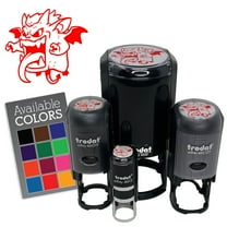 Little Big Mouth Monster Devil Demon Self-Inking Rubber Stamp Ink Stamper for Stamping Crafting Planners - Black Ink - Mini 1/2 Inch