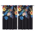 thumbnail image 1 of Little Bird, Flower, Black Curtains-blackout Curtains Bedroom Decor Living Room Darkening Grommet Window Drapes 2 Panels Set 52"x 84", 1 of 2