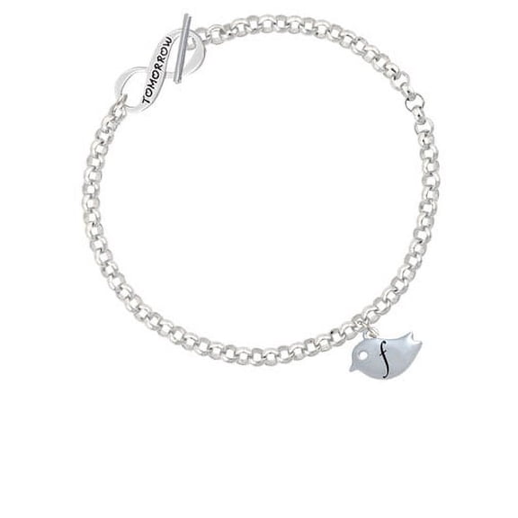 Little Bird Initial - F - Today Tomorrow Infinity Toggle Chain Bracelet