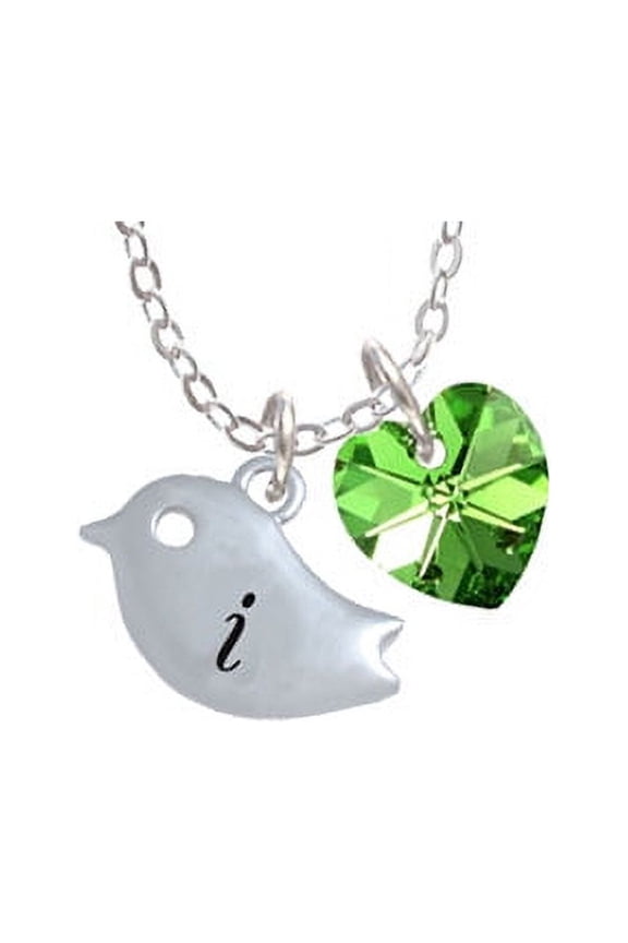 Little Bird Initial - I - - Baby Feet Heart Sophia Necklace, 18"+1"