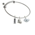 thumbnail image 1 of Little Bird Initial - R - Big Sister Heart Expandable Bangle Bracelet, 1 of 1