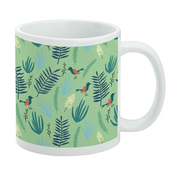 Little Bird Pattern White Mug