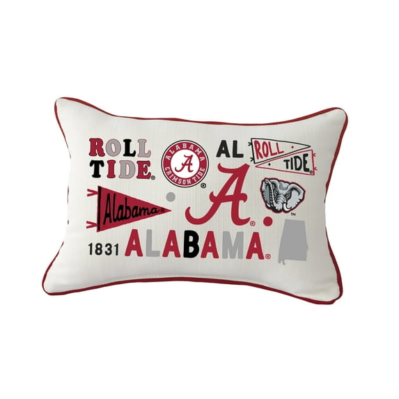 Little Birdie Alabama Crimson Tide Rectangular Piped Pillow