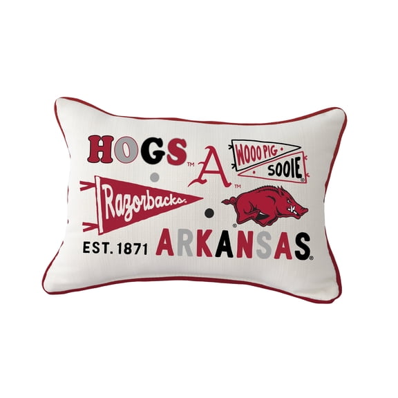 Little Birdie  Arkansas Razorbacks Rectangular Piped Pillow