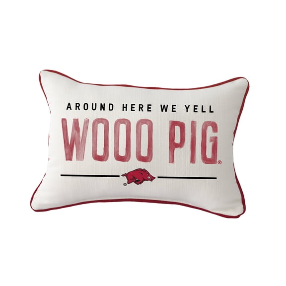 Little Birdie  Arkansas Razorbacks Rectangular Piped Pillow