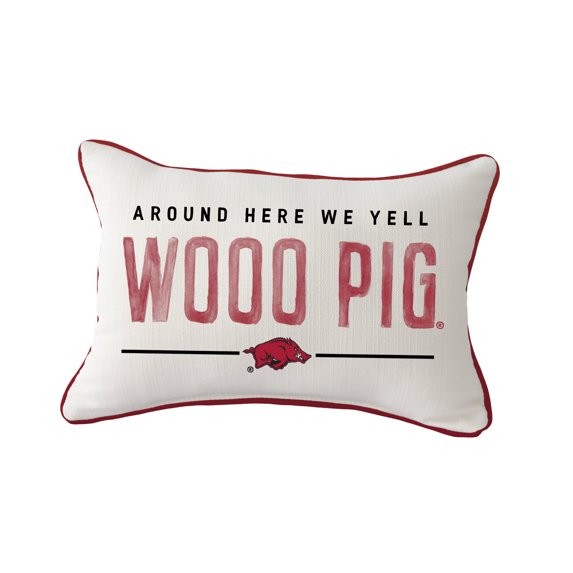 Little Birdie Arkansas Razorbacks Rectangular Piped Pillow