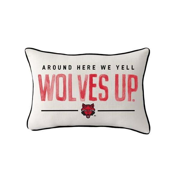 Little Birdie  Arkansas State Red Wolves Rectangular Piped Pillow