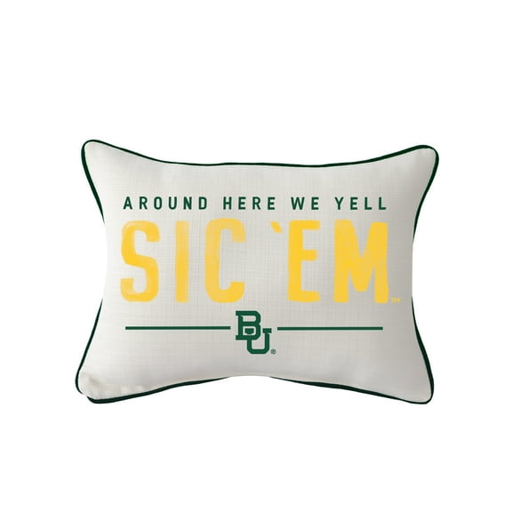 Little Birdie Baylor Bears Rectangular Piped Pillow