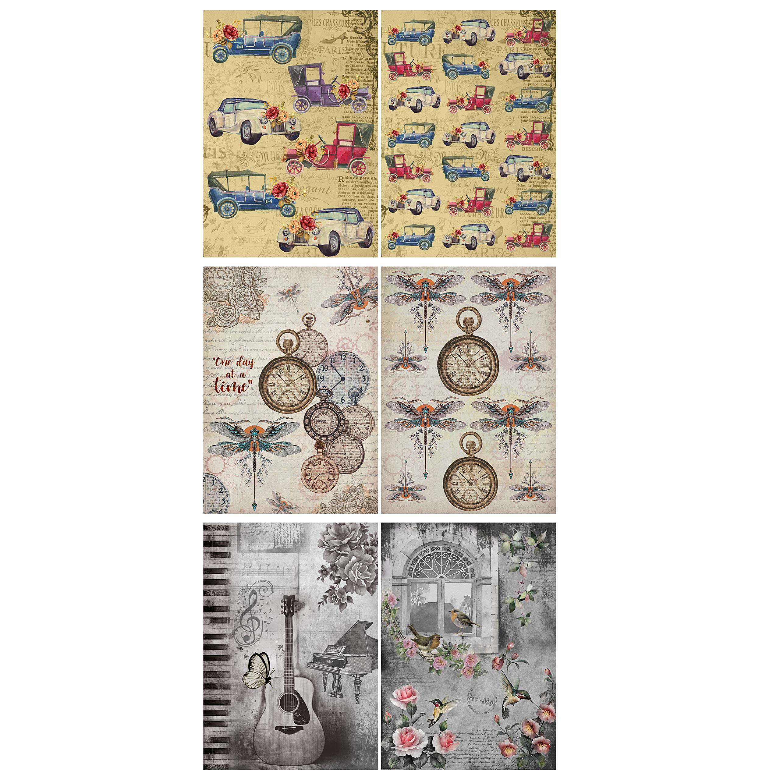 Little Birdie Filament Decoupage Paper A4 Music Room Dragonfly Dance