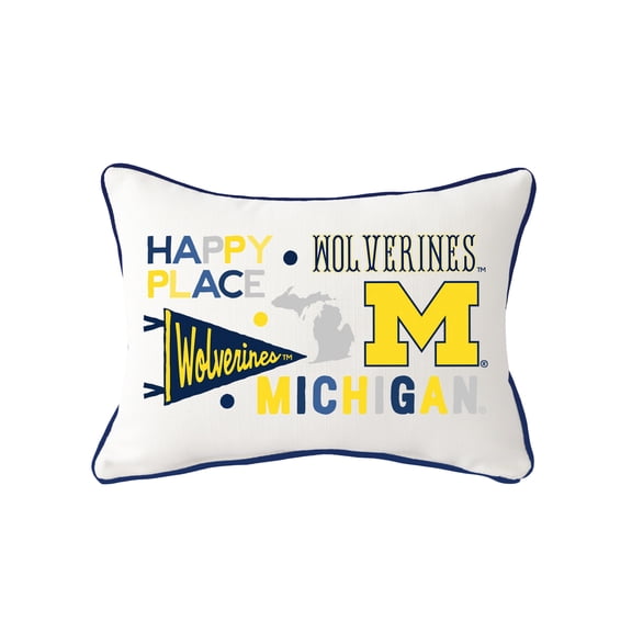 Little Birdie  Michigan Wolverines Rectangular Piped Pillow