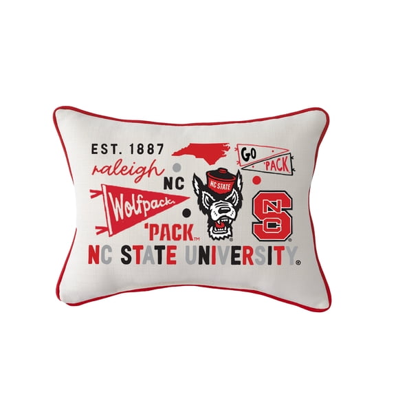 Little Birdie NC State Wolfpack Rectangular Piped Pillow