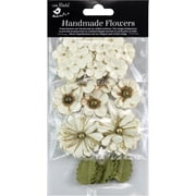Little Birdie Renae Paper Flowers - Ivory Pearl, Pkg of 27