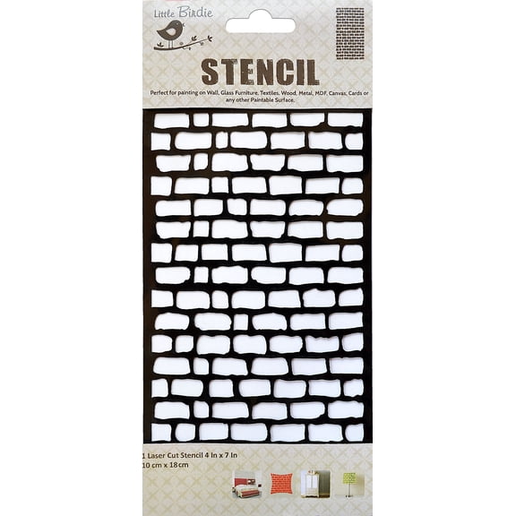 Little Birdie Reusable Stencil 4"X7"-Brick
