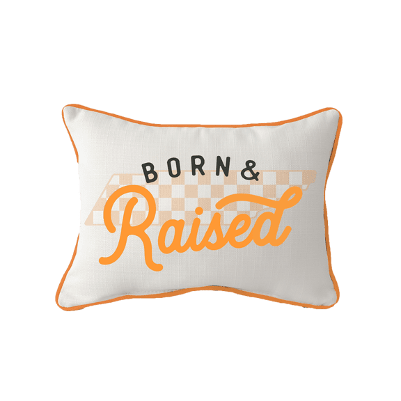 Little Birdie Tennessee Volunteers Born & Raised Piped Pillow