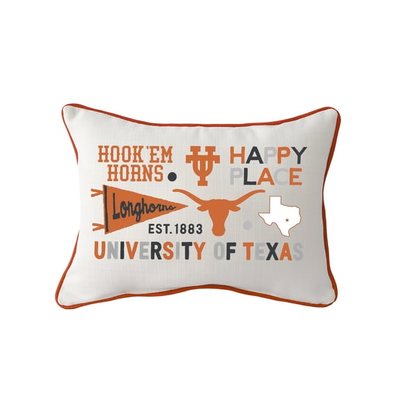 Little Birdie Texas Longhorns Rectangular Piped Pillow
