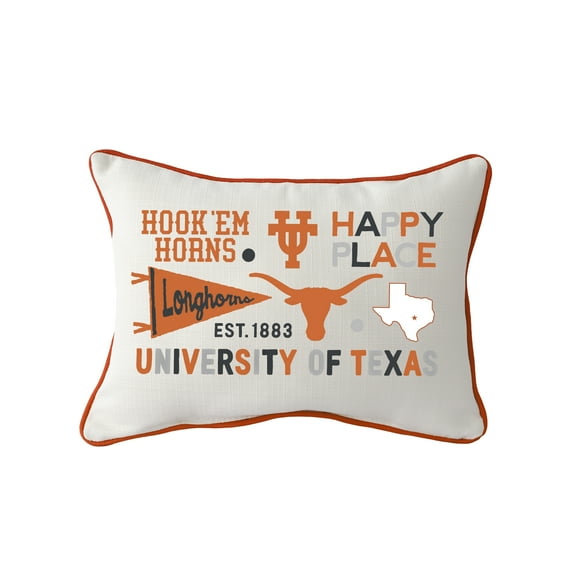 Little Birdie  Texas Longhorns Rectangular Piped Pillow