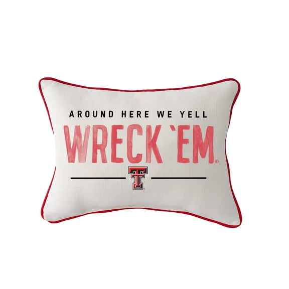 Little Birdie Texas Tech Red Raiders Rectangular Piped Pillow