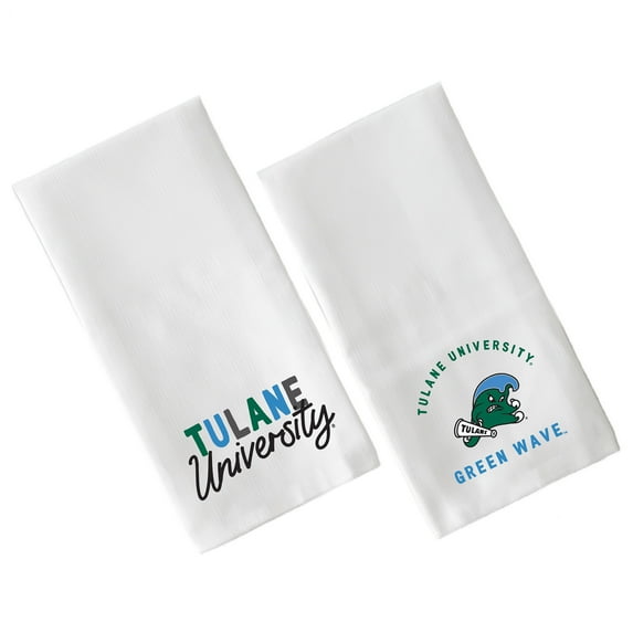 Little Birdie Tulane Green Wave Two-Pack Tea Towel Set