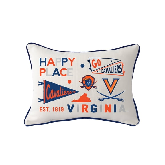 Little Birdie Virginia Cavaliers Rectangular Piped Pillow