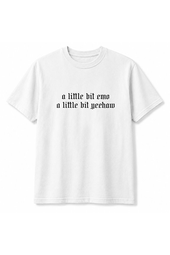 Little Bit Emo Little Bit Yeehaw Graphic T-Shirt, Unisex Relaxed Fit, 100% Ring-Spun Cotton, 207 GSM